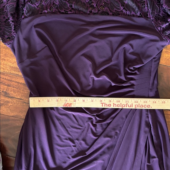 Ralph Lauren | Deep Purple Lace Long Sleeve Dress with bell sleeves - Picture 14 of 14